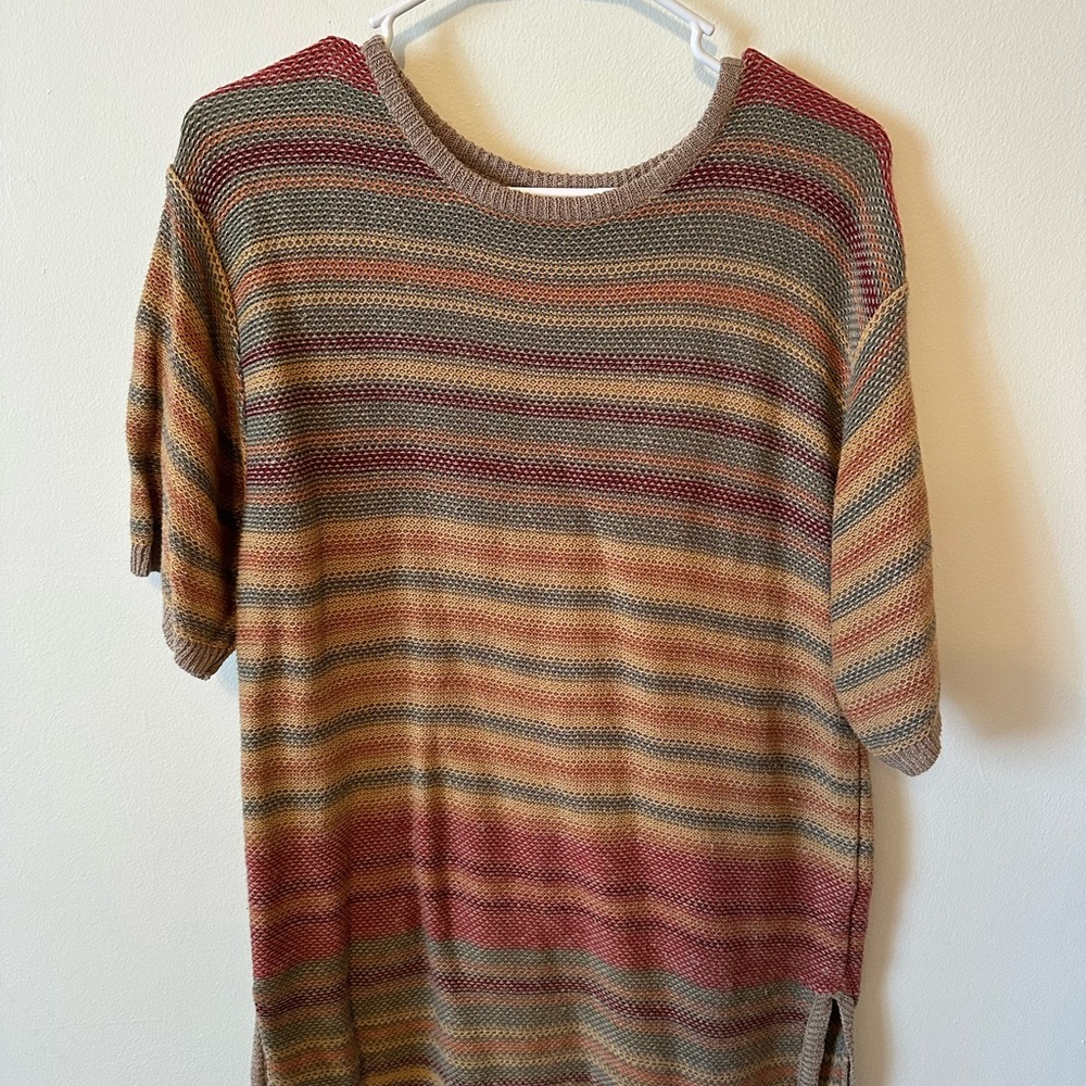 Eddie Bauer Multicolor Striped Knit Tee - Rust, Olive, Tan